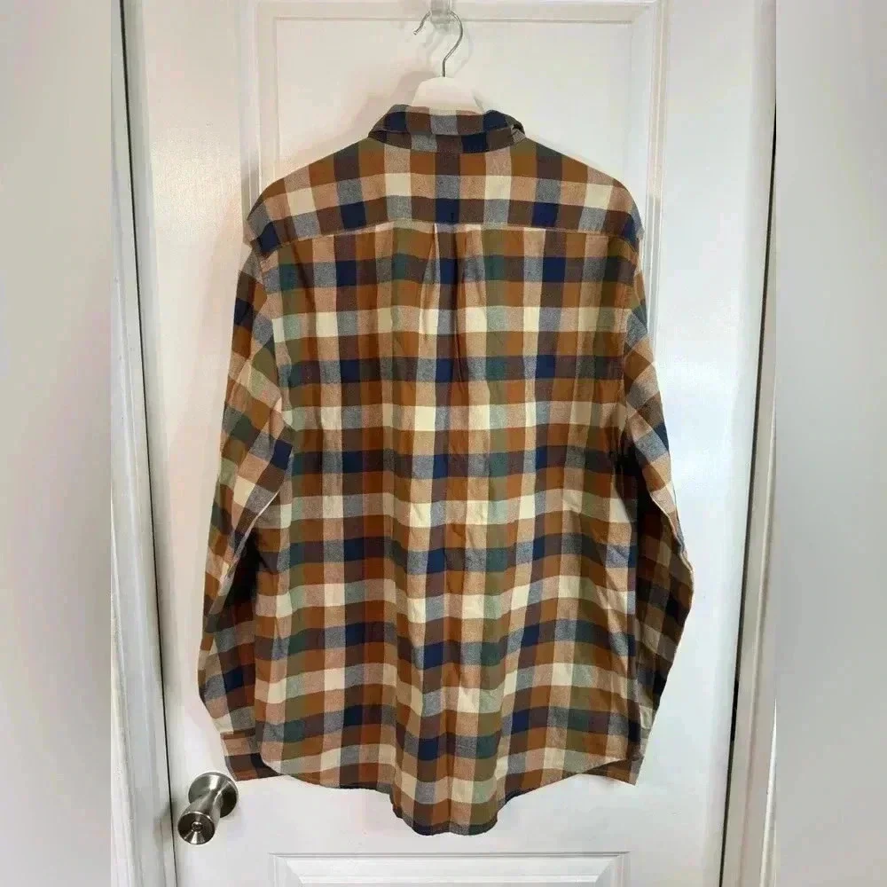 NWT J. Crew Men’s Classic Gingham Plaid Long-Sleeve Flannel Shirt - Size Large